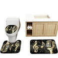 thumbnail image 6 of Musical Notes Piano Key Music Shower Curtain Waterproof Cloth Polyester Bath Curtain Bathtub Curtains, Bathroom Carpet Bath Mat Toilet Rugs, Modern Bathroom Decor, Black & Gold, 6 of 6