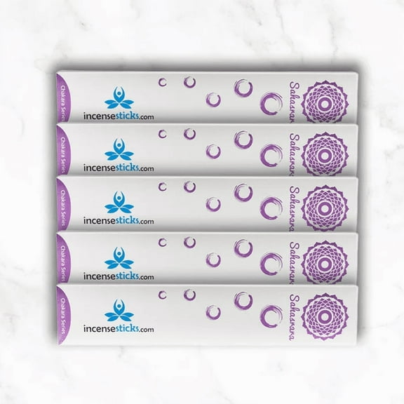 Sahasrara Incense 8" 12 Sticks -5 Packs-12 Incense Sticks per Pack|Frankincense-based Concoction