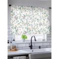 thumbnail image 5 of Sheer Curtains 54 Inch Length 2 Panels Set for Kitchen, Spring Flowers Semi Sheer Curtains for Windows, Yellow Pink Floral Leaves Country Farm Plants Voile Window Treatments Rod Pocket Curtain, 5 of 7