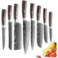 thumbnail image 1 of XITUO Kitchen chef Knife Set,8 Piece High Carbon Stainless Steel Knives Pakkawood Handle, Ultra Sharp Cooking Knife with Knife Sheath & Gift Box (8PCS Chef Knife Set), 1 of 8