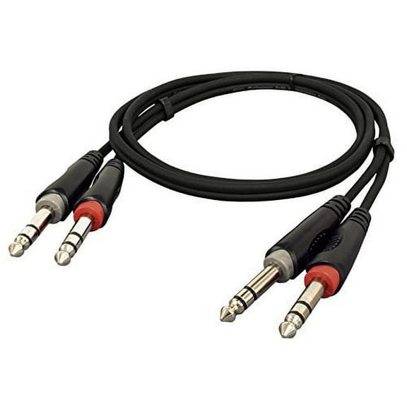 SKP Pro Audio IPPS-6.3 Audio Cable Connector 2 x 1/4" Stereo Jack Plug 0.9 m (2.9ft)
