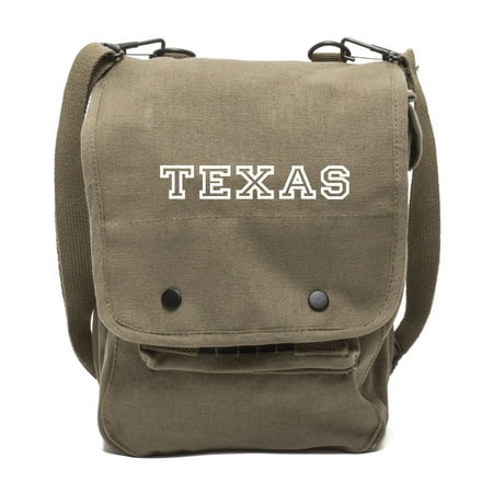 Texas Canvas Crossbody Travel Map Bag Case