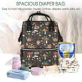 thumbnail image 5 of Pofeuu Mushroom Snail Print Diaper Bag Backpack, Multifunction Travel Pack Maternity Baby Changing Bags, Large Capacity, Waterproof, 5 of 6
