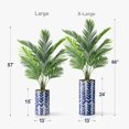 thumbnail image 4 of Artificial Tree in Modern Pattern Planter, Fake Areca Tropical Palm Silk Tree for Indoor and Outdoor Home Decoration - 57" Overall Tall (Plant Pot Plus Tree), 4 of 5