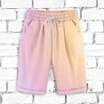 thumbnail image 2 of Plebaso Men's Stylish Shorts Gradient Color Summer Beach Shorts Drawstring Casual Knee Length Shorts, 2 of 3