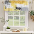 thumbnail image 2 of Yellow Gray Curtain Valances for Windows, Kitchen Valance Window Treatments Panel 2 Pack, Modern Oil Painted Abstract Geometric Rod Pocket Short Curtains for Bathroom Bedroom 42 x 12 Inch, 2 of 8