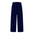 thumbnail image 5 of GXIPO Womens Mid Rise Cord Barrel Jeans Casual Baggy Wide Leg Corduroy Cropped Ankle Pants with Pockets Dark Blue L, 5 of 7