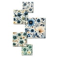 thumbnail image 3 of Designart "Graceful Antique Blue Florals" Floral Wall Art Set Of 5 - Blue Cottage For Bedroom Wall Art Set, 3 of 6