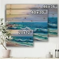 thumbnail image 3 of Designart 'Sunshine Reflecting Throug Braking Sea Waves VI' Coastal Print on Natural Pine Wood, 3 of 3