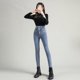 thumbnail image 1 of Pantalones vaqueros ajustados de terciopelo grueso para mujer, pantalones pitillo elásticos ajustados con botones de cintura alta para mamá, pantalones vaqueros informales cálidos para mujer, 1 of 5