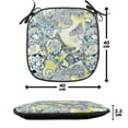 thumbnail image 4 of Mandala Chair Seating Cushion Set of 12, Floral Mandala Ornamental Vintage Blooming Flowers Foliage Leaves Garden Themed, Seat Pads with Anti-slip Backing, 16"x16", Yellow Blue, by Ambesonne, 4 of 7