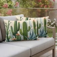 thumbnail image 2 of Outdoor Waterproof Pillow Covers Summer Cactus Tropical Plants Decorative Throw Pillow Protectors,Pillowcase Cushion Cases for Patio Sofa Garden Couch,20x12in,Pack of 2, 2 of 14