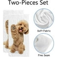 thumbnail image 2 of Coolnut Fingertip Hand Towels, Set of 2 Pcs Cute Puppy of Maltipoo Dog Posing Absorbent Face Bath Towels for Bathroom Kitchen, 30"x15", 2 of 6