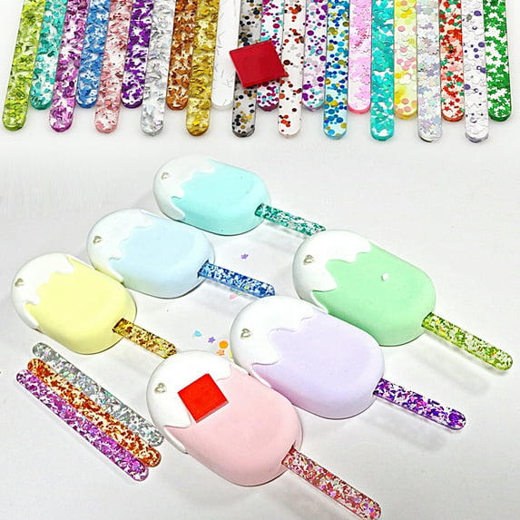 Dream Lifestyle 10Pcs/Pack Ice Lolly Stick Reusable Multifunctional Food Grade DIY Lollipop Ice Cream Making Sticks for Summer