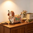 thumbnail image 6 of Lumulena Bohemian Dachshund Figurine, Hand-Painted Resin Dog Statue with Tassel, Multicolor Folk Art Decor for Shelf Mantel and Desk, Handmade Painted Art Pattern Decorative Ornaments, 6 of 7