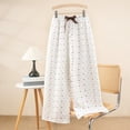 thumbnail image 2 of cfhntfmh Women's Comfy Casual Pajama Pants with Drawstring Spring Summer Lounge Bottom Wide Leg Pajama Pants, 2 of 5