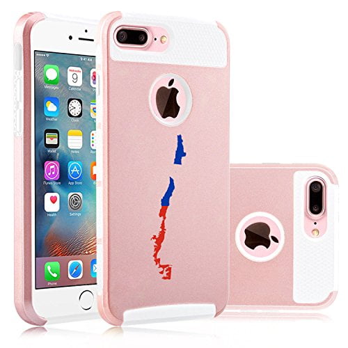 For Apple (iPhone 8 Plus) Shockproof Impact Hard Soft Case Cover Chile Chilean...