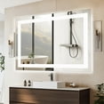 thumbnail image 3 of JIOABL 24"x32" Anti-fog LED Bathroom Mirror Wall Mounted, Dual Light Source, 3 Lighting Modes, White, 3 of 6