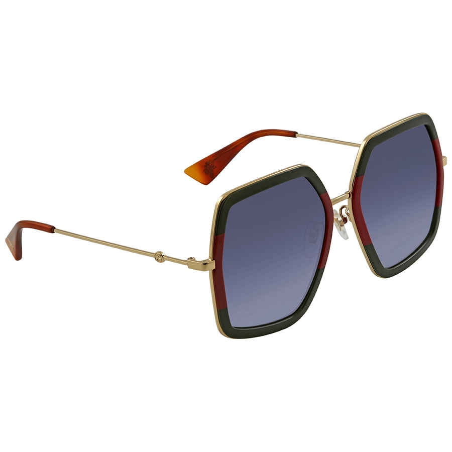 Gucci Grey Gradient Square Sunglasses 