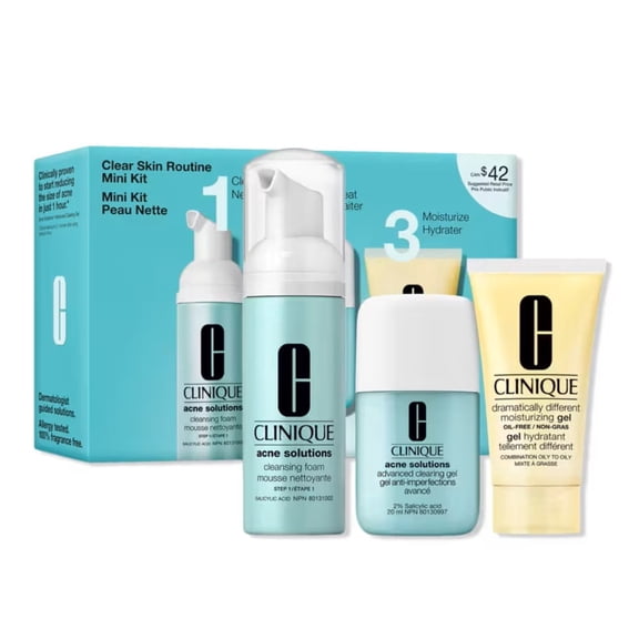 Clinique Clear Skin Routine: Mini Acne Solutions Skincare Kit (3pcs)