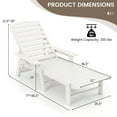 thumbnail image 3 of Costway Patio Lounge Chair Chaise Adjustable Back Weatherproof HDPE Cup Holder White, 3 of 9