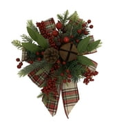 Holiday Time Red Plaid Floral Bow