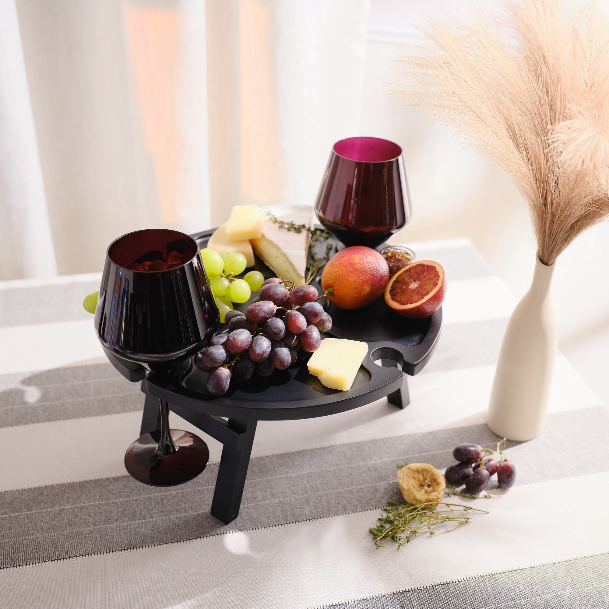 Thyme & Table 4-Pack Angled Wine Glass Set, Purple