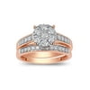 10k Pink Gold Forever Bride 1cttw Square Cluster Engagement Ring