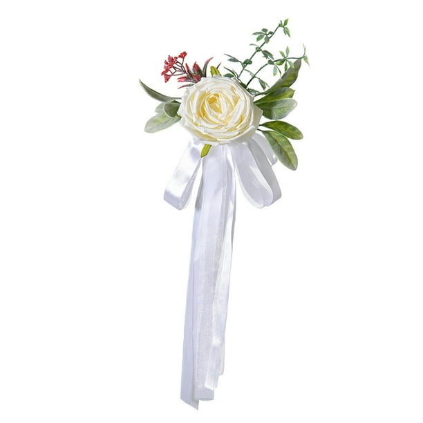 Silla de boda rústica de la silla de boda del pasillo de la flor de la flor de la fotografía con cintas decoración de la de para la