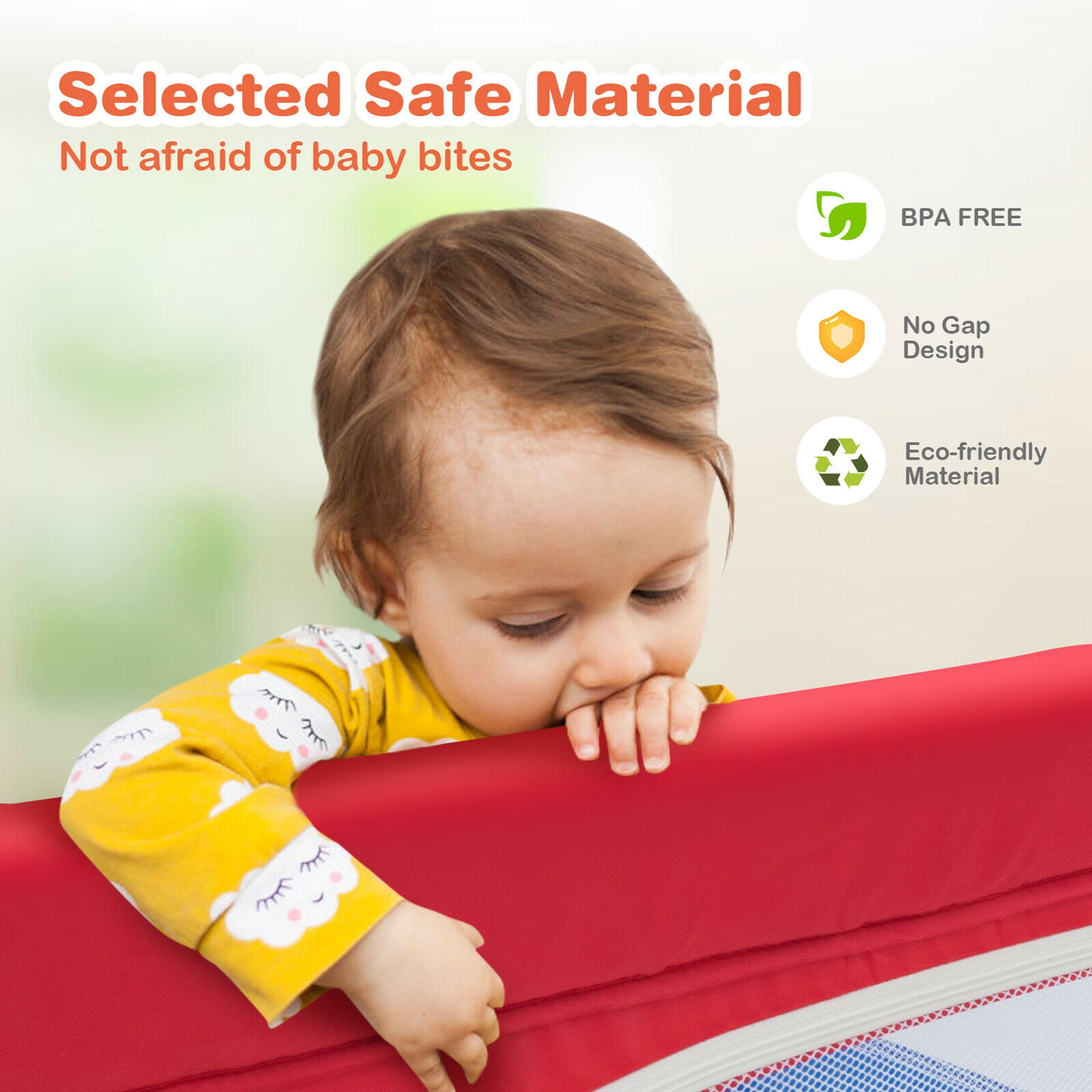 Gymax Infant Large Safety Play Center Yard Baby Playpen with 50 Ocean Balls, Multicolor, Unisex