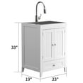 thumbnail image 2 of Ktaxon 24-Inch Laundry Sink with Cabinet and Pull-Out Sprayer Faucet, Stainless Steel Utility Sink with Cabinet, Grey Cabinet with Sink for Laundry & Utility Room, Kitchen, Bathroom, Basement, 2 of 8
