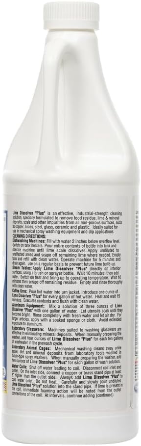 ComStar Lime Dissolver Plus,1 Quart, Industrial Strength Descaler for Removing Lime,Scale, Mineral Deposits, Urine Salts, Rust Stains and Concrete Residue, Safe for Brass, Copper,Steel Green (30-355)