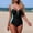 Black, variant on HUAXUN Women's One Piece Swimsuit Cutout High Waisted Bathing Suit Tankini Swimsuits Full Coverage Swimwear Tummy Control Swimsuits for Women