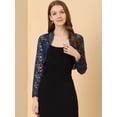 thumbnail image 4 of Día de San Patricio Cárdigan Cortas De Manga Larga Floral Transparente Para Mujer Azul profundo XL, 4 of 6