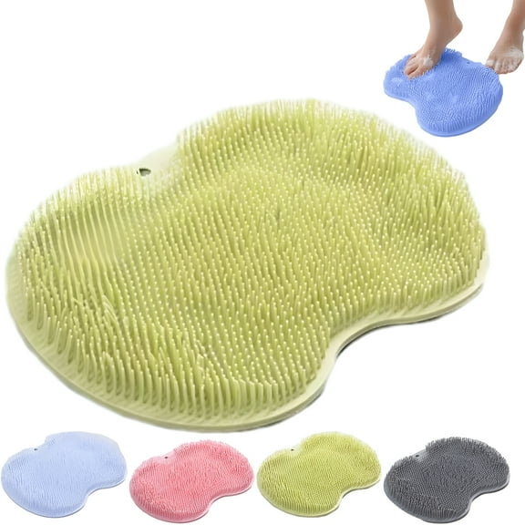 ACDANC Hands-Free Silicone Foot Scrubber Mat with Suction Cups, Non-Slip Exfoliating Shower Pad for Foot Cleaning, Bathtub and Shower Drain Mat