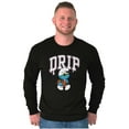 thumbnail image 5 of Business Smurf Cartoon Cool Boss Drip Long Sleeve TShirt Men Women Brisco Brands S, 5 of 6