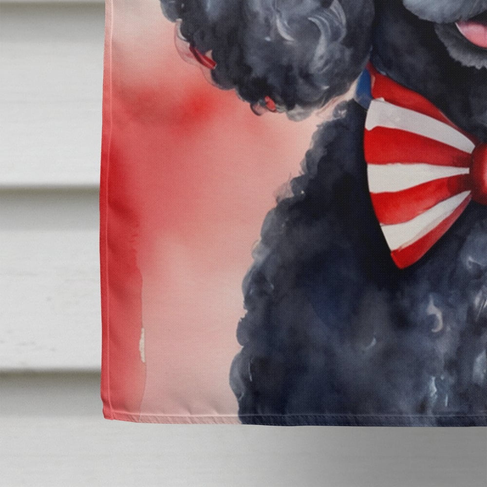 Black Poodle Patriotic American House Flag 28 in x 40 in