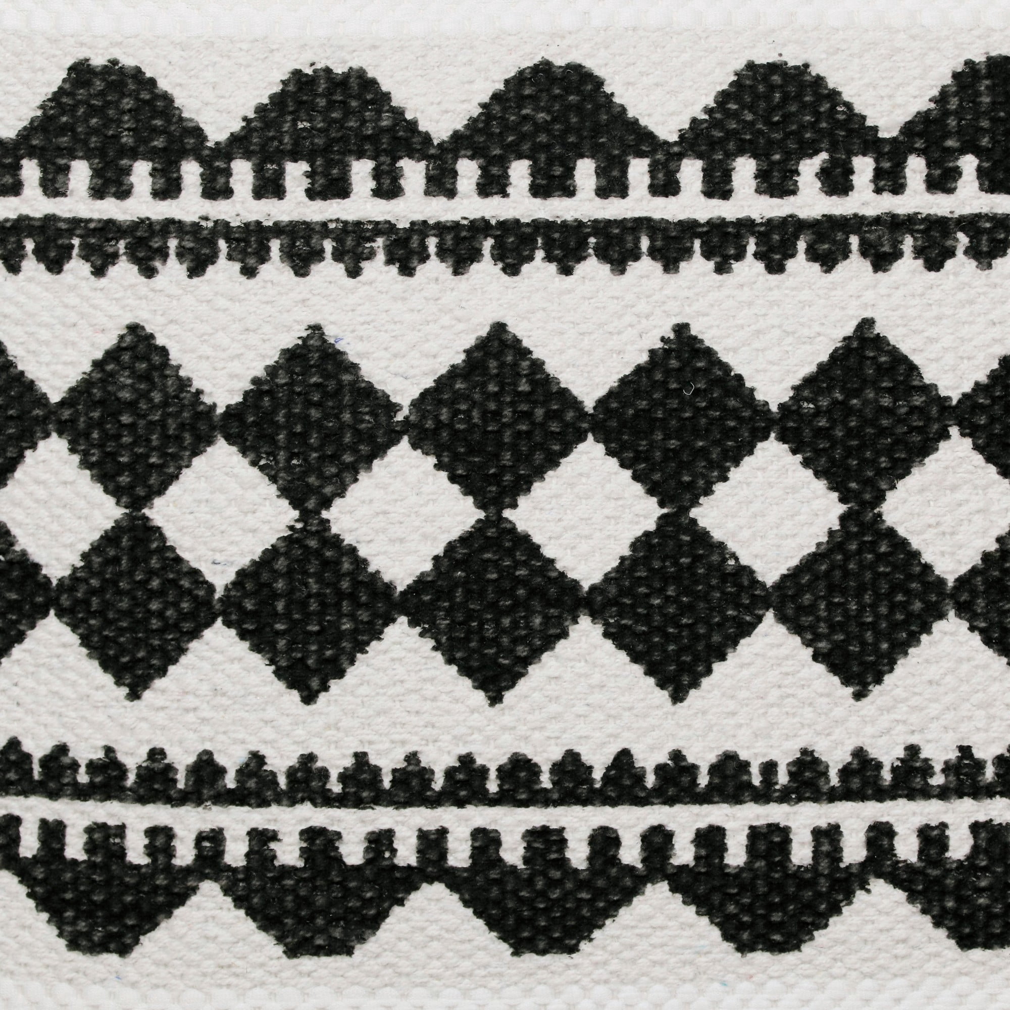 Harlow Hill Handwoven Geometric Diamond Throw Pillow Cover - 20" - White and Black
