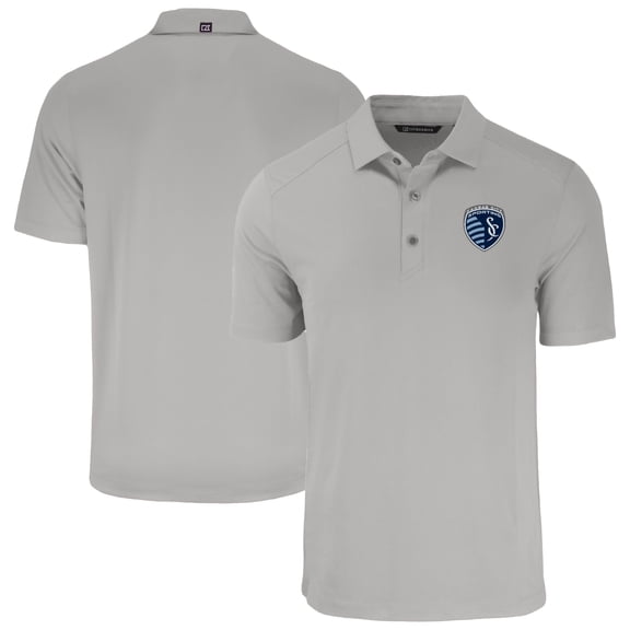 Men's-Cutter & Buck  Gray Sporting Kansas City Forge Eco Stretch Recycled Polo