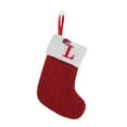 thumbnail image 2 of Kabnic Christmas Stockings with Initials, Embroidered Monogram Knit Christmas Stocking, Xmas Stocking for Kids, Holiday and Family Stocking for Fireplace or Party Decoration White Letter L, 2 of 9
