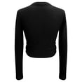 thumbnail image 6 of Yuhangmm Womens T Shirts Women's Solid Knit Pleated Side Long Sleeve Tee for Everyday Comfort and Fit Black M, 6 of 6
