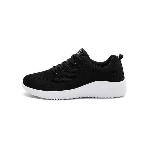 LUXUR Mens Athletic Shoes Workout Sneakers Lightweight Running Shoe Breathable Casual Trainers Men Black White 9