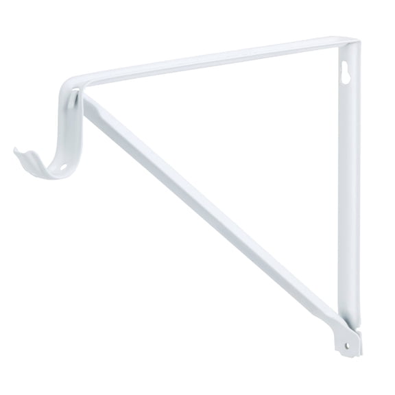 Knape & Vogt Shelf and Rod Bracket - 11 In, 16 Ga, White, 1-3/8 In Dia, Boxed