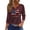 Wine, variant on Women's 250th America Anniversary V Neck T-Shirt USA Flag Tee 3/4 Sleeve 250 Years of Freedom Shirt