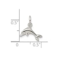 thumbnail image 2 of 925 Sterling Silver Solid Polished Dolphin Charm 17x16mm Wide Pendant Necklace for Women - .7 Grams, 2 of 2