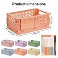 thumbnail image 3 of Pastel Storage Crates 6-Pack, Space-Saving Foldable Baskets for Office Classroom Bedroom with Label Sheets & Marker, 3 of 10