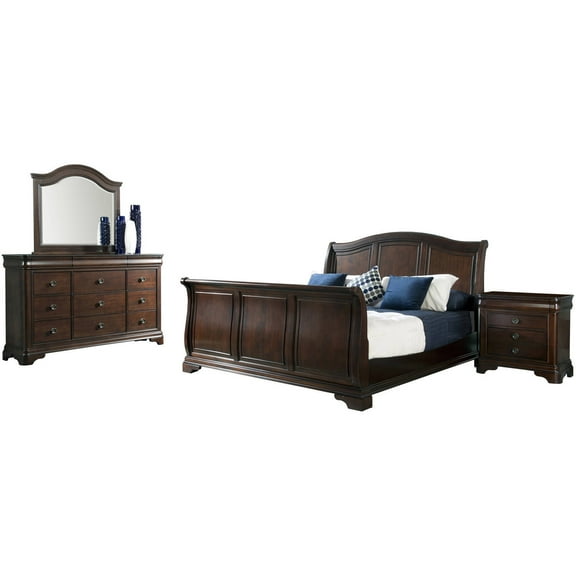 Picket House Furnishings Conley Sleigh Bedroom Set, Multiple Sizes, Configurations, and Finishes