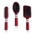 thumbnail image 2 of Juego de cepillos para el cabello de 3 piezas, desenredador húmedo y seco para mujeres, hombres, , niñas, regalos Rojo Yuyangstore cepillo de pelo, 2 of 8