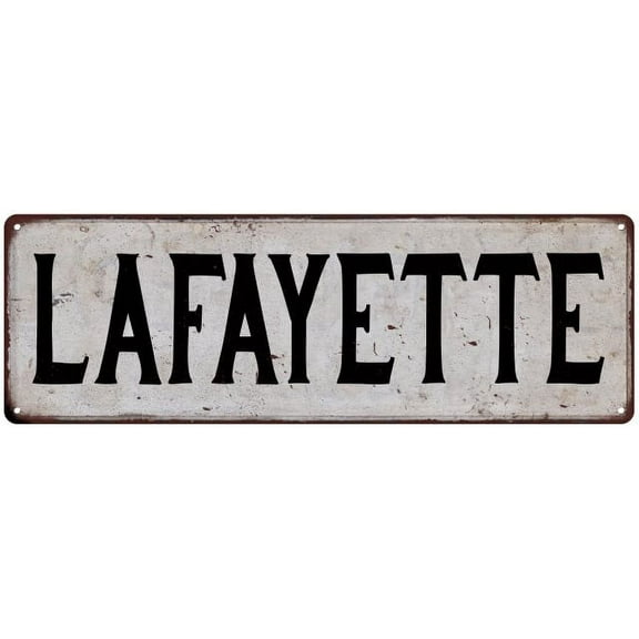 LAFAYETTE Vintage Look Rustic Metal 8x24 Sign City State 108240041238