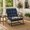 Navy, variant on YIORTWO Outdoor Rocking Chair with Integrated Footrest, Modern Patio Rocker with Extra Thick Navy Cushion, Rust-Resistant Steel Frame for Porch & Garden, 300lbs Capacity